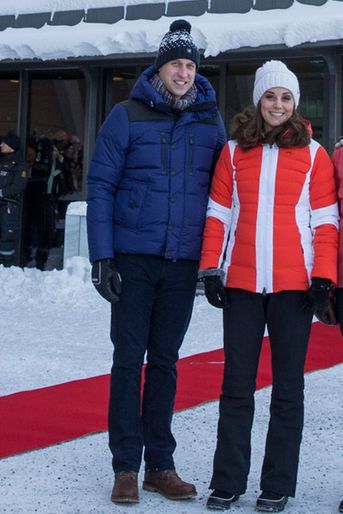 La duchesse de Cambridge dans un anorak Kjus en Norvège, le 2 février 2018