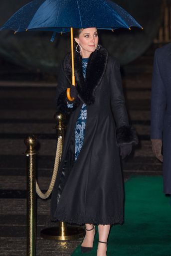 La duchesse de Cambridge dans un manteau Ida Sjöstedt en Suède, le 31 janvier 2018