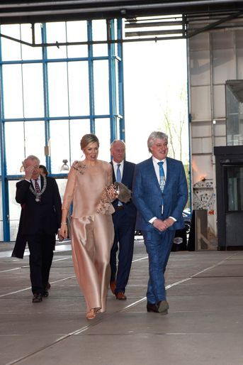 La reine Maxima des Pays-Bas au NDSM-loods à Amsterdam, le 16 avril 2018