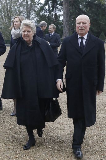 La princesse Chantal d&#039;Orléans (tante du défunt) et son mari le baron François-Xavier de Sambucy de Sorgue, à Dreux le 6 janvier 2018