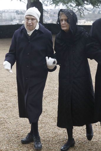 La princesse Blanche d&#039;Orléans et sa mère la duchesse de Montpensier, soeur et mère du prince François, à Dreux le 6 janvier 2018