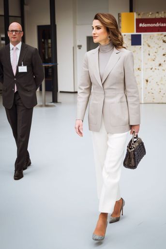 La reine Rania de Jordanie à La Haye, le 21 mars 2018
