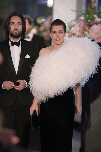 Charlotte Casiraghi et son compagnon Dimitri Rassam lors du bal de la rose 2018, le 24 mars 2018.