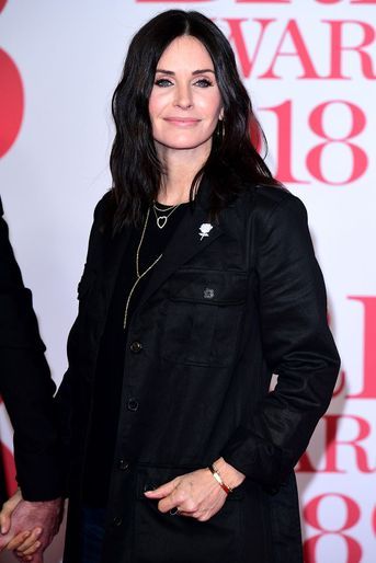 Courteney Cox à la cérémonie des Brit Awards 2018, le 21 février 2018.