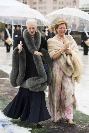 La reine Margrethe II de Danemark et l'ex-reine Anne-Marie de Grèce à Oslo le 10 mai 2017