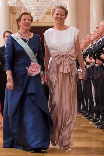 L&#039;ex-reine Anne-Marie de Grèce et la princesse Mabel des Pays-Bas à Oslo le 9 mai 2017