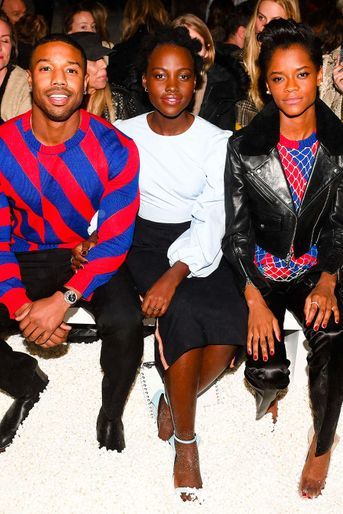 Michael B. Jordan, Lupita Nyong'o et Letitia Wright au défilé Calvin Klein