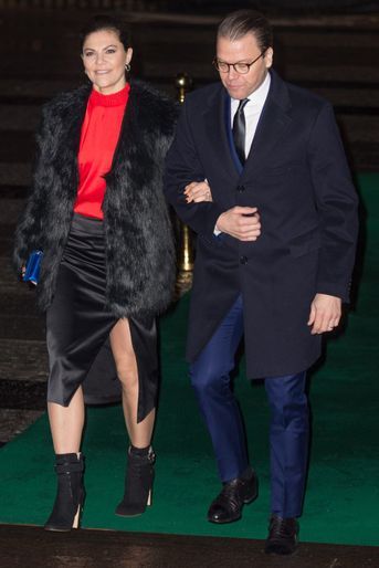 La princesse héritière Victoria de Suède et le prince consort Daniel à Stockholm, le 31 janvier 2018
