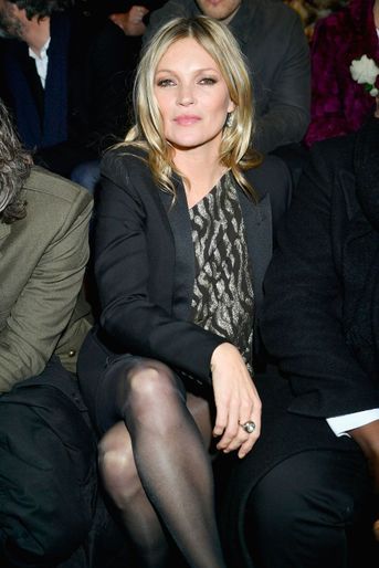 Kate Moss au défilé Saint Laurent à Paris, le 27 février