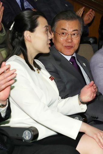 Kim Yo-jong et le président sud-coréen Moon Jae-in à un concert à Séoul, le 11 février 2018.