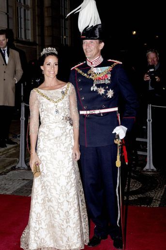 La princesse Marie de Danemark avec son époux le prince Joachim à Copenhague, le 1er janvier 2018