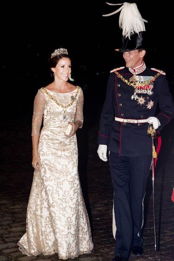 La princesse Marie de Danemark avec son époux le prince Joachim à Copenhague, le 1er janvier 2018