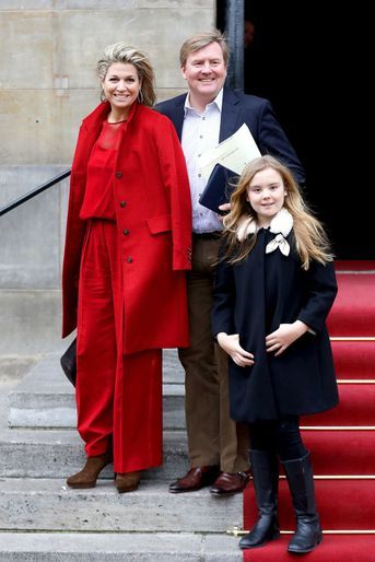 La reine Maxima et le roi Willem-Alexander des Pays-Bas et la princesse Ariane à Amsterdam, le 4 février 2018
