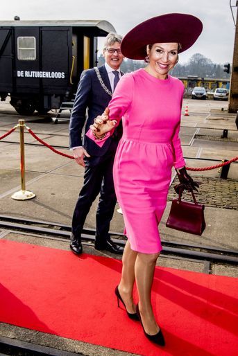 La reine Maxima des Pays-Bas à son arrivée à Amersfoort, le 27 mars 2018