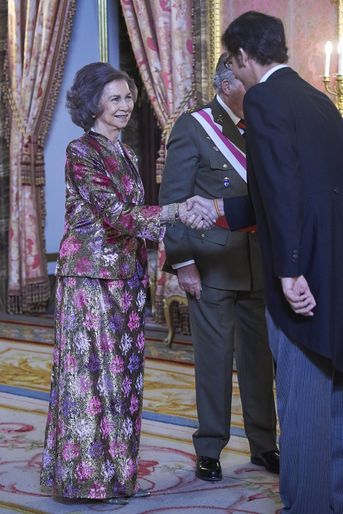 L'ancien roi Juan Carlos et l'ancienne reine Sofia d'Espagne à Madrid, le 6 janvier 2018