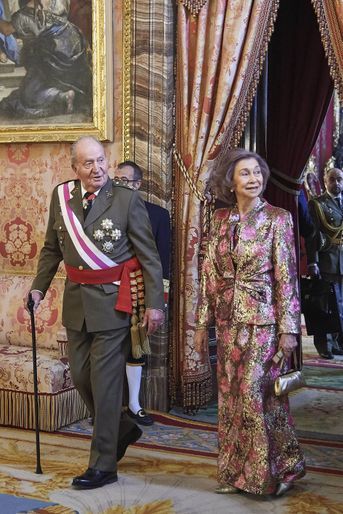 L'ancien roi Juan Carlos et l'ancienne reine Sofia d'Espagne à Madrid, le 6 janvier 2018
