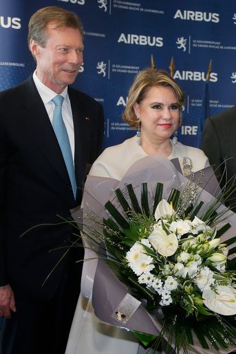 La grande-duchesse Maria Teresa et le grand-duc Henri de Luxembourg à Toulouse, le 21 mars 2018