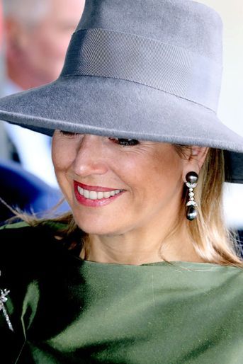 Le chapeau de la reine Maxima des Pays-Bas à La Haye, le 15 mars 2018