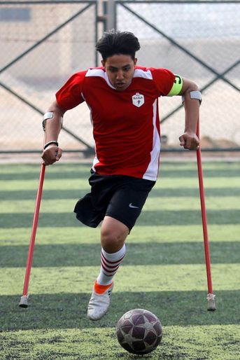 Entraînement de la Miracle Team, équipe égyptienne de footballeurs, au Caire, le 29 décembre 2017.