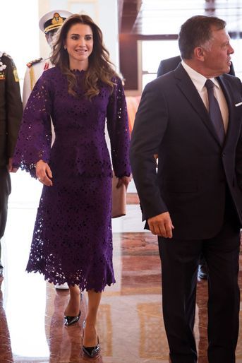 La reine Rania et le roi Abdallah II de Jordanie à Abu Dhabi, le 7 février 2018