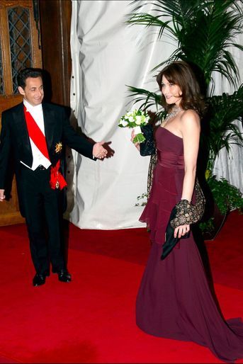 Nicolas Sarkozy et Carla Bruni à Londres le 27 mars 2008