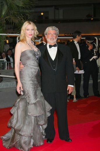 Cate Blanchett au 61e Festival de Cannes (2008) pour présenter le film "Indiana Jones et le royaume du crâne de cristal"