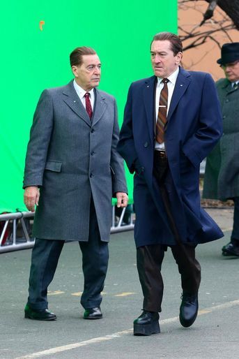 Al Pacino et Robert de Niro en tournage à New York