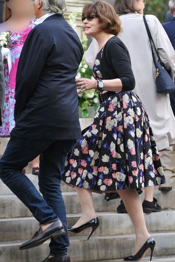 Fanny Ardant au mariage de Macha Méril et Michel Legrand à Paris, le 18 septembre 2014.