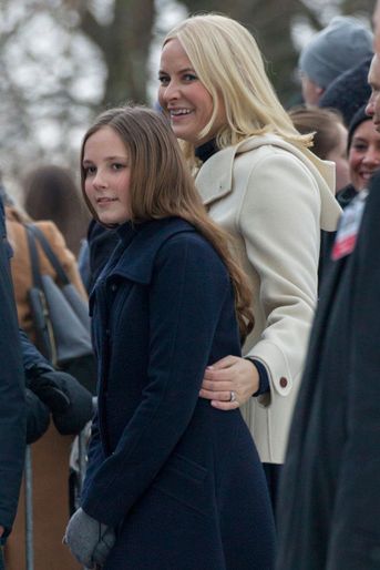 Les princesses Ingrid Alexandra et Mette-Marit de Norvège à Oslo, le 1er février 2018