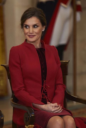 La reine Letizia d&#039;Espagne à Madrid, le 30 janvier 2018