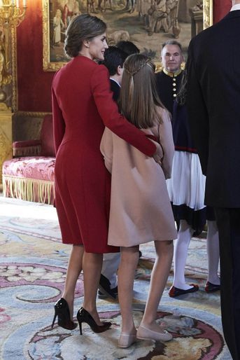 La reine Letizia d&#039;Espagne et la princesse Sofia à Madrid, le 30 janvier 2018