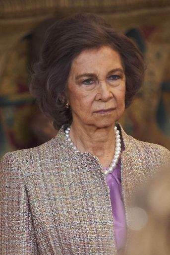 L&#039;ex-reine Sofia d&#039;Espagne à Madrid, le 30 janvier 2018