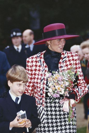 Lady Diana à Sandringham, le 23 décembre 1990
