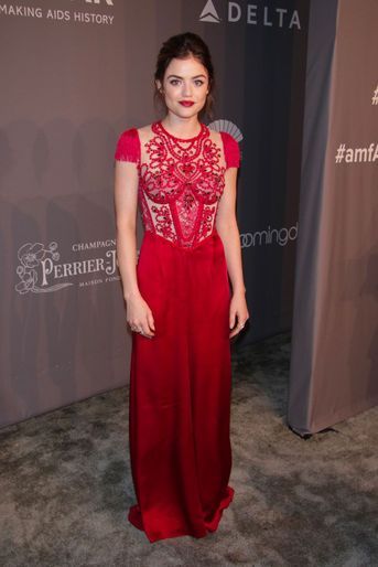 Lucy Hale au gala de l'amfAR à New York le 7 février 2018
