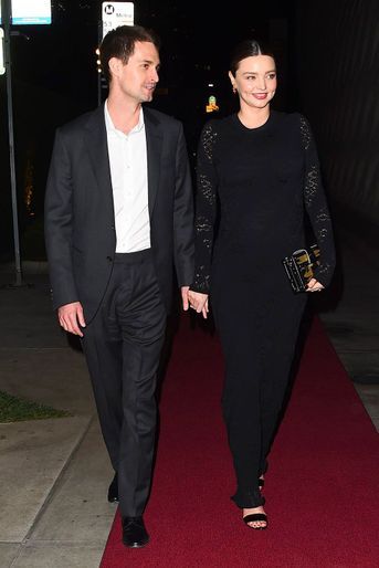 Miranda Kerr et Evan Spiegel à une soirée organisée par Louis Vuitton, à Los Angeles le 8 février 2018