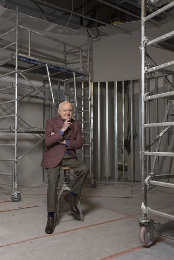 Pierre Bergé dans les travaux du Musée Yves Saint-Laurent, 2017.
