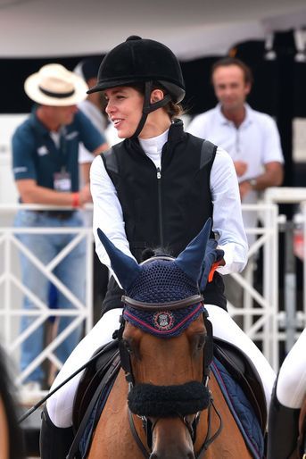 Charlotte Casiraghi à cheval au Jumping de Monte-Carlo à Monaco, le 23 juin 2017