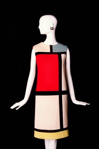 Robe hommage à Piet Mondrian. Collection haute couture automne-hiver 1965.