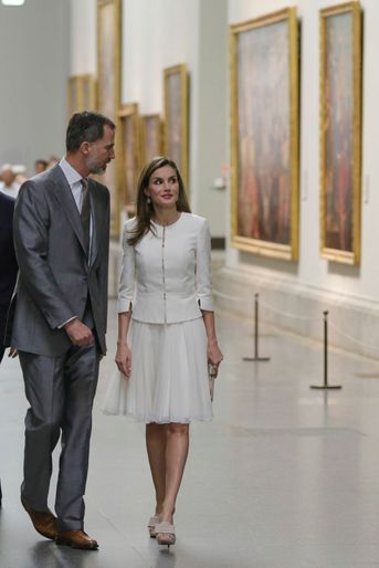 La reine Letizia et le roi Felipe VI d&#039;Espagne au Musée du Prado à Madrid, le 19 juin 2017
