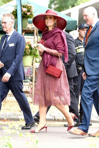 La reine Maxima des Pays-Bas dans une robe Natan à Winschoten, le 13 juin 2017