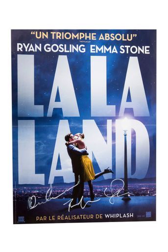  Affiche de «La La Land» signée par Ryan Gosling et Emma Stone…