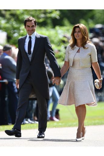 Roger Federer et son épouse Mirka arrivent au mariage de Pippa Middleton, samedi 20 mai