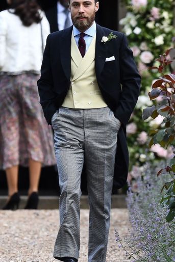 James Middleton, le frère de Kate et Pippa arrive au mariage de Pippa Middleton, samedi 20 mai