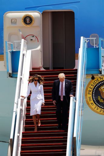 Melania et Donald Trump à l'aéroport Ben Gourion, le 22 mai 2017.