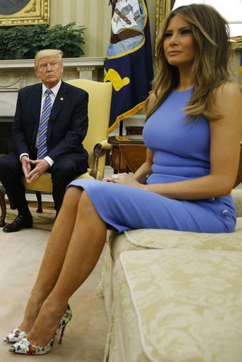Donald et Melania Trump dans le Bureau ovale, le 19 juin 2017.