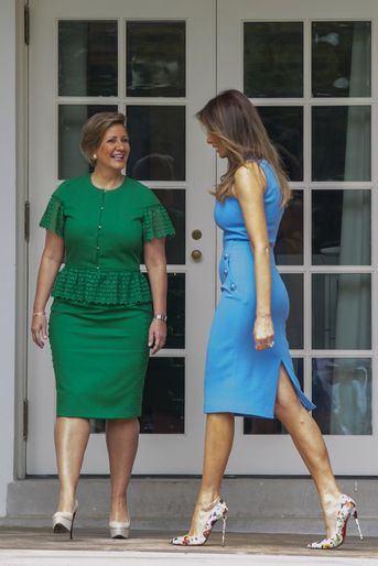 Lorena Castillo de Varela et Melania Trump à la Maison Blanche, le 19 juin 2017.