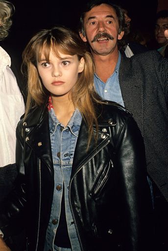 Vanessa Paradis avec son oncle Didier Pain à une soirée aux Bains Douches en 1987