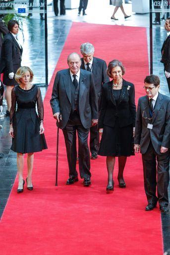 L&#039;ancien roi Juan Carlos et l&#039;ancienne reine Sofia d&#039;Espagne à Strasbourg, le 1er juillet 2017