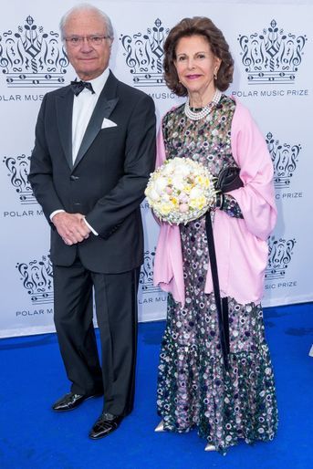 La reine Silvia et le roi Carl XVI Gustaf de Suède à Stockholm, le 15 juin 2017