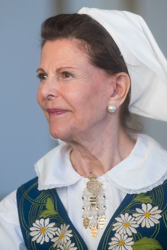La reine Silvia de Suède à Stockholm, le 6 juin 2017